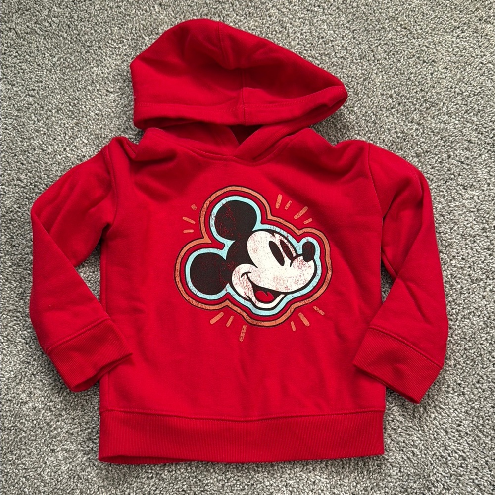 Disney Kids Red Hoodie with Mickey Mouse Design